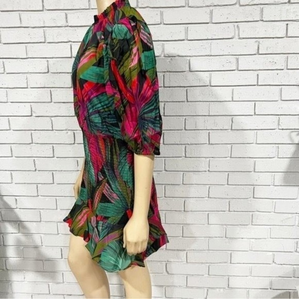 Farm Rio Women's‎ Midnight Leaves Mini Dress - Size Medium - Picture 8 of 12